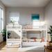 Twin Size L-Shaped Twin over Twin Bunk bed with Drawers, Gray