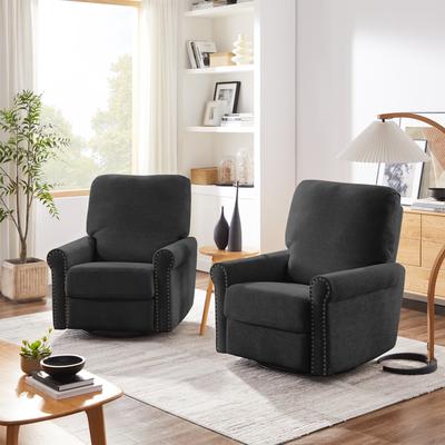 Heido 360 Degree Swivel Glider Manual Recliner Set of 2