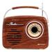 Emerson Portable Retro Radio with Built-In Rechargeable Battery and Memory Set