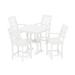 POLYWOOD® Martha Stewart Square 4 - Person 37.5" L Outdoor Restaurant Dining Set Plastic in White | 37.5 W x 37.63 D in | Wayfair PWS1593-1-WH