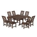 POLYWOOD® Martha Stewart Square 8 - Person 5905" L Outdoor Restaurant Dining Set Plastic | 5905 W x 59.38 D in | Wayfair PWS1620-1-MA