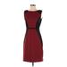 Nicole by Nicole Miller Casual Dress - Sheath: Burgundy Color Block Dresses - Women's Size Small