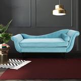 Rosdorf Park Feyyaz 69"Modern Chaise Lounge for Bedroom, Office, Living Room w/ Turquoise Velvet Fabric Velvet in Green/Black | Wayfair Sofas