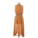 NANETTE Nanette Lepore Casual Dress - Midi Mock Sleeveless: Orange Dresses - Women's Size 8