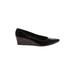 Stuart Weitzman Wedges: Black Print Shoes - Women's Size 7 1/2 - Pointed Toe