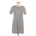 Necessary Clothing Casual Dress - Shift Scoop Neck Short sleeves: Gray Print Dresses - Women's Size Medium