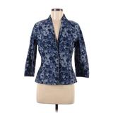 Ann Taylor LOFT Jacket: Short Blue Floral Jackets & Outerwear - Women's Size 8