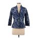 Ann Taylor LOFT Jacket: Short Blue Print Jackets & Outerwear - Women's Size 8