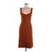 Boden Casual Dress - Sheath Scoop Neck Sleeveless: Brown Solid Dresses - Women's Size 8 Petite