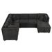 Black Reclining Sectional - Latitude Run® U-shaped Sectional Sofa Pull out Sofa Bed w/ Two USB Ports Chenille, | Wayfair