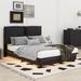 Wrought Studio™ Upholstered Platform Bed w/ Sensor Light & Ergonomic Design Backrests Upholstered in Black | 41.6 H x 62.3 W x 80 D in | Wayfair