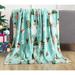 The Holiday Aisle® Bromwich Throw Blanket Fleece/Microfiber/Fleece, Polyester in Blue/Green | 60 H x 50 W in | Wayfair