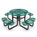 Arlmont & Co. Kristy Commercial Grade Expanded Mesh Metal Outdoor Picnic Table w/ Anchors Metal in Green | 29 H x 82.5 W x 82.5 D in | Wayfair