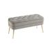 Mercer41 Aviva Storage Bench Solid + Manufactured Wood/Wood/Velvet in Gray | 20.08 H x 40.94 W x 15.75 D in | Wayfair