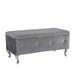 House of Hampton® Mayfair Large Upholstered Storage Benches Footrest w/ Crystal Buttons For Living Room Entryway Faux Leather/Leather/Metal | Wayfair