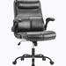Inbox Zero Cadell Faux Fur Executive Chair Upholstered/Metal in Black | 39.76 H x 25 W x 28 D in | Wayfair B89B2CA799D54DBFB83CFA087A255287