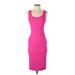 RACHEL Rachel Roy Casual Dress - Midi Scoop Neck Sleeveless: Pink Solid Dresses - Women's Size 2