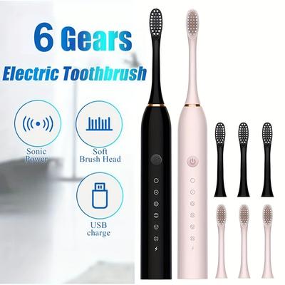 Electric Toothbrush Ultrasonic Automatic Usb Rechargeable Toothbrush Replaceable Tooth Brush