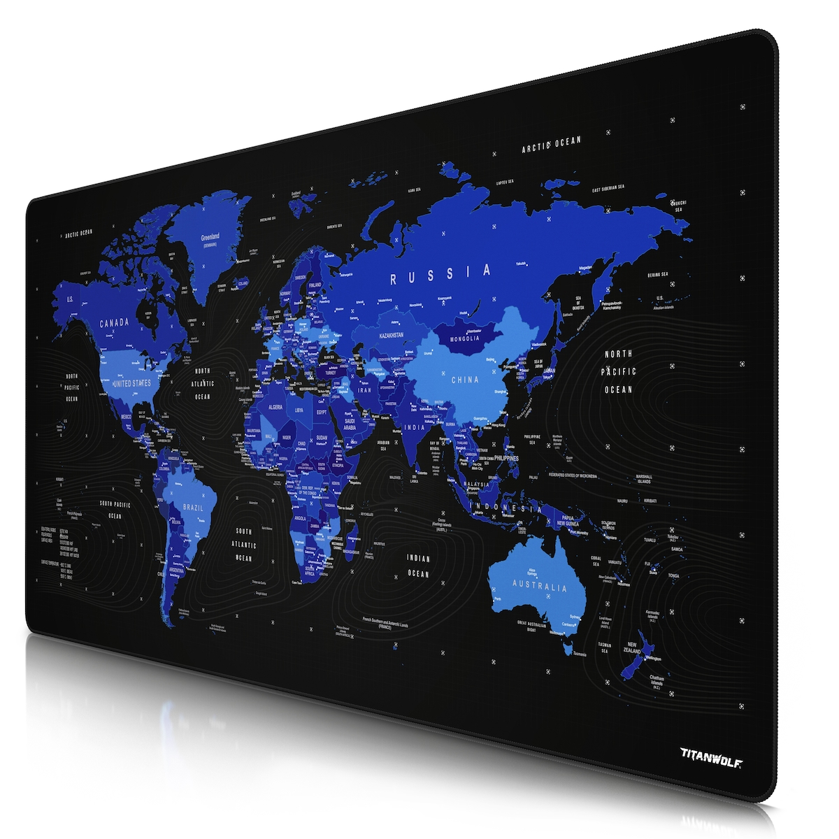 Titanwolf Gaming Mauspad, XXXL Speed Mousepad 1200 x 600 mm, Geschwindigkeit & Präzision, Englisch blau Image
