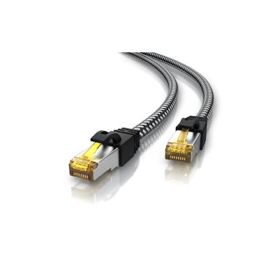 Primewire Patchkabel CAT 7 Rohkabel mit Baumwollummantelung - Gigabit Ethernet LAN Kabel - 10 Gbit/s - S/FTP PIMF Schirmung - Netzwerkkabel - 1m Image