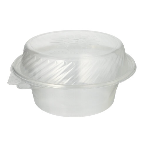 Papstar 100 Feinkost- und Salatschalen mit Klappdeckel PP rund 1400 ml 11 cm x 22 cm x 21,5 cm Image