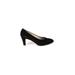 Salvatore Ferragamo Heels: Slip On Chunky Heel Classic Black Solid Shoes - Women's Size 9 - Pointed Toe