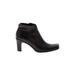 Franco Sarto Ankle Boots: Black Solid Shoes - Women's Size 6 - Almond Toe