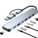 USB 3.0 USB C Hub 8 Port 8 in 1 7 IN 1 4 in 1 Alta velocità Hub USB con USB 3.0 USB 3.0 USB C scheda SD Erogazione di potenza Per Laptop PC Tablet