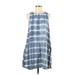 Velvet Heart Casual Dress - Mini Crew Neck Sleeveless: Blue Tie-dye Dresses - Women's Size X-Small