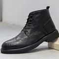 stivaletti brogue in pelle nera da uomo – classici stivali eleganti con lacci e punta a coda di rondine per abbigliamento formale e casual