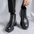 stivaletti brogue in pelle nera da uomo – classici stivali eleganti con lacci e punta a coda di rondine per abbigliamento formale e casual