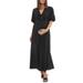 Camille Tie Front Linen Blend Maternity/nursing Dress