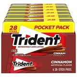 Trident Cinnamon Sugar Free .. Gum 6 Pocket Packs .. of 28 Pieces (168 .. Total Pieces)