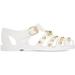 White Teddy Stud Jelly Sandals