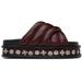 Burgundy Embellished Leather Sandals