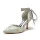 Femme Chaussures de mariage Chaussures habillées Mariage Soirée Noeud Imitation Perle Talon Aiguille Bout pointu Sexy Minimalisme Satin Tissu Lacet Argent Rose