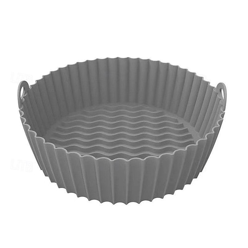 Silikontopf für Heißluftfritteuse – Zubehör für den Heißluftfritteuse-Ofen – Ersatz für brennbares Pergamentpapier – die Heißluftfritteuse muss nicht gereinigt werden Image