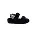 Ugg Australia Sandals: Slip On Wedge Casual Black Solid Shoes - Women's Size 8 - Open Toe