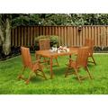 HomeStock City Sleek This 5 Pc Acacia Outdoor Sets Provides You An Outdoor Table And Four Foldable Outdoor Chairs