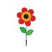 In the Breeze 12 .. Inch Red Sunflower Wind .. Spinner with Leaves - .. Includes Ground Stake - .. Colorful Flower for Your .. Yard and Garden