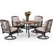 & William Patio Outdoor Dining Sets for 8 Outdoor Table Furniture Set 9 Piece- 1 Rectangular Expandable Patio Table and 8 Padded Swivel Dining Chairs