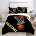 3D Sports Fire Basketball Bedding Set for Teen Boys Duvet Cover Sets with Pillowcases Twin Full Queen King Size 3PCS 1 Duvet Cover+2 Pillow shams