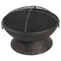 Jaxnfuro Patio 26-Inch s Steel Round Firepit Wood Burning Fireplace Fire Bowl with Grate Screen Fire Copper Finish