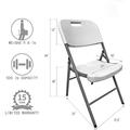 AFAN Plastic White Folding Chairs 4 Pack Folding Chairs for outdoor Commercial Folding Chairs Stackable Wedding Party 480LB Capacity