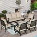 VALLEY Patio Conversation Set 4 PCS Outdoor Furniture Set Metal Sofa Set Rocking Swvel Chair with Thick Upgrade Cushion and Coffee Table Beige\u2026