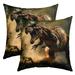 YST Set of 2 Dinosaur Pillow Covers Jungle Animal Cushion Covers for Boys Teens Youth 3D Dinosaur Throw Pillow Covers 24x24 Inch Wild Dino Animal Cushion Cases