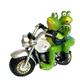 OUSITAID Resin Frog Ornament Frogs Sitting on Motorbike Decoration Funny Frog Indoor Outdoor Statue Frog Garden Statue Frog Figurine for Living Room Courtyard Garden Balcony