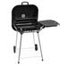 28 Portable Charcoal Grill with Wheels and Foldable Side Shelf Large BBQ Smoker with Adjustable Vents on Lid for Outdoor Party Camping Picnic