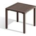 Chaise Lounge Table Aluminum Square Side/End Table Small Patio Coffee Bistro Table for Outdoor Indoor (Brown)