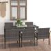 9 Piece Patio Dining Set Bistro Set Outdoor Dining Chairs Patio Furniture Set Patio Lounge Set Small Kitchen Table Set Porch Furniture for Garden Backyard Balcony Deck Poly Rattan Gray